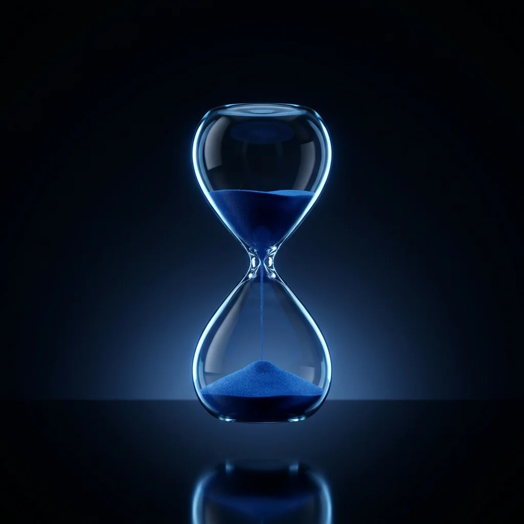 An hourglass — weeks, not months