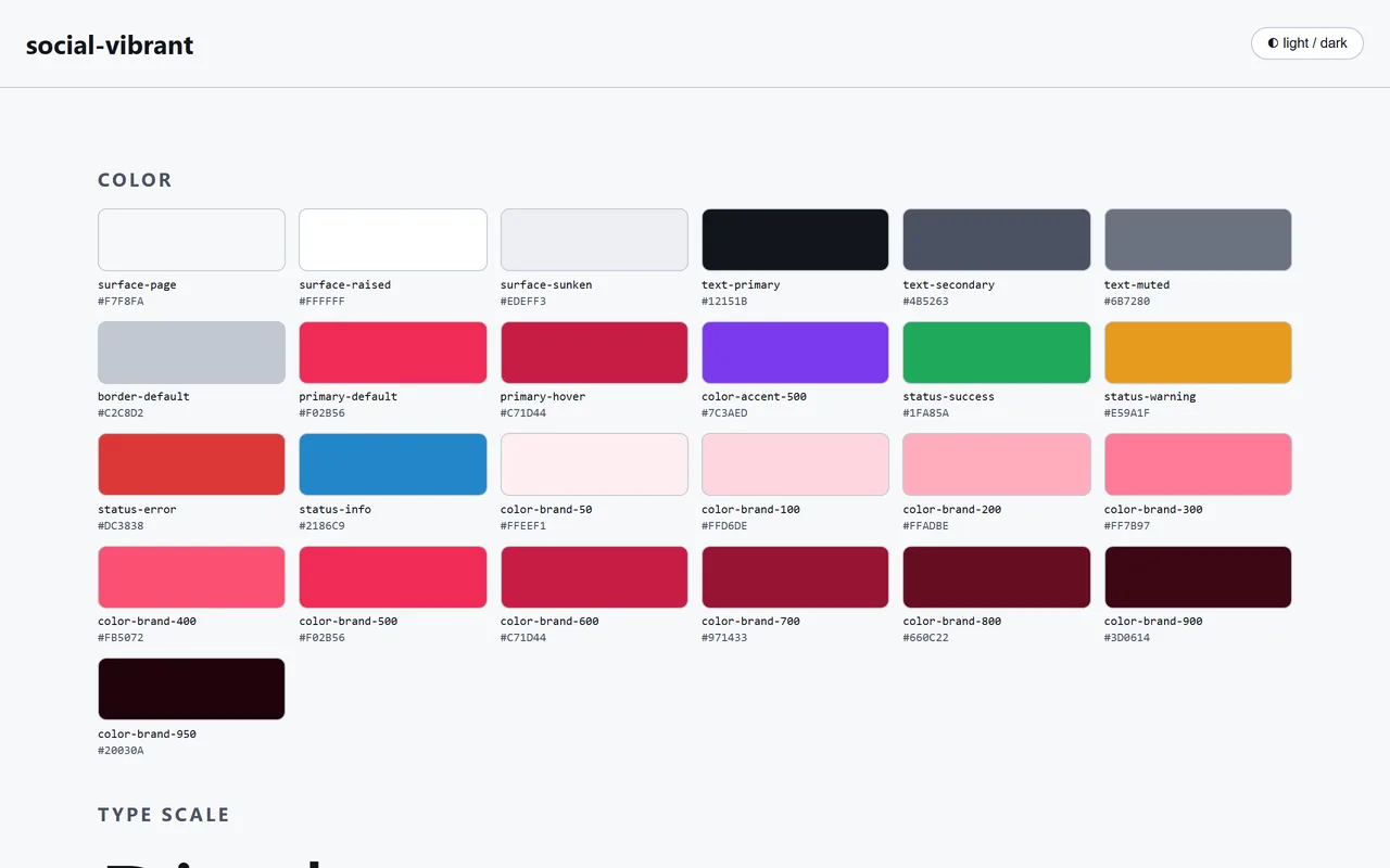 The theme sheet — one palette wired to every block