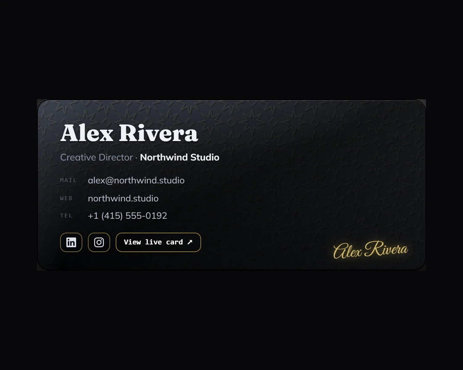 Custom Signature Card